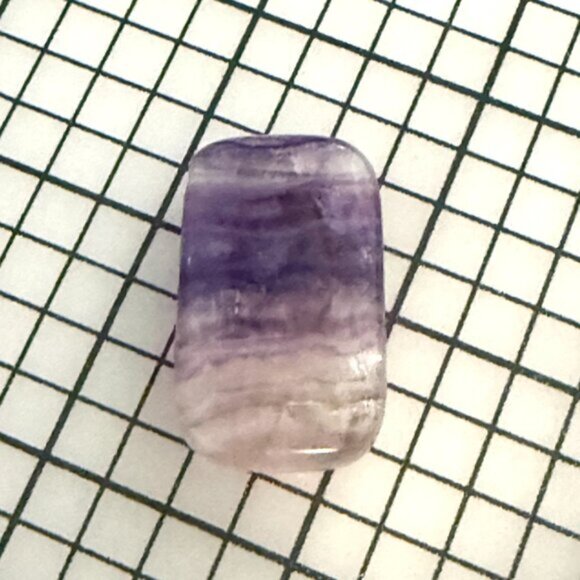 Natural Purple Fluorite Pendant, Large Genuine Gemstone Rectangular Pendant - Picture 6 of 13